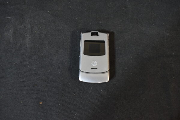 Silver flip phone