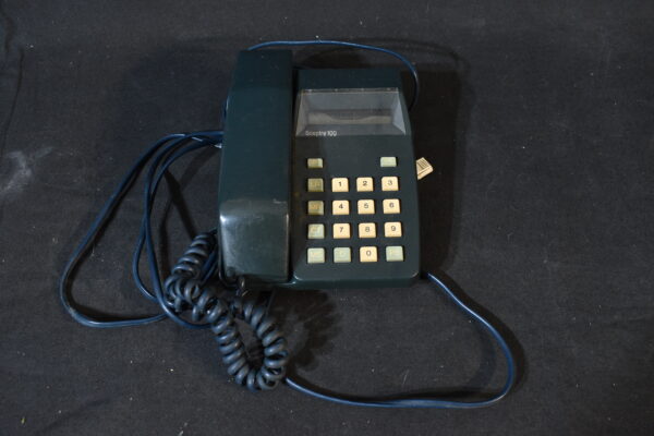 Blue desk phone