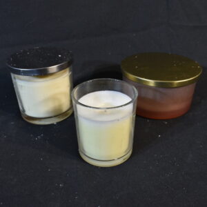 Candles in glass x3