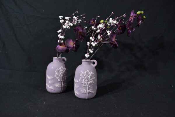 lilac vase with flowers x2