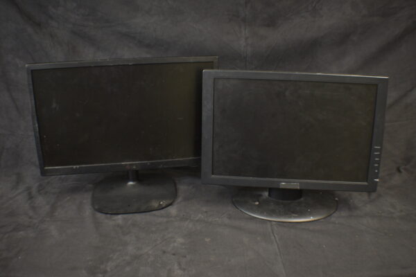 Black computer monitors