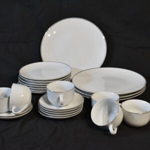 Chrome rimmed dinner set