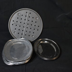 Piiza Tray, foil serving platter, 2x Stainless steel platter