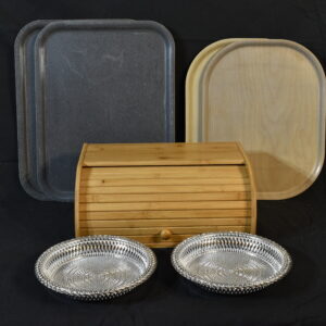Grey Trays Brown Trays Bread Bin Silver servers
