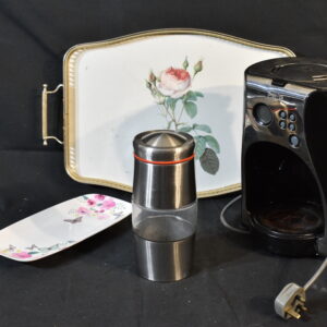 Tray, coffee perculator, Small serving tray, storage jar