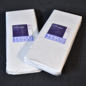 3x White fitted single sheet