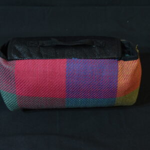 Folded patched picnic blanket