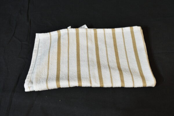 White with brown stripes tea towel
