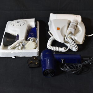 Navy hair dryer, White hair dryer, wall mounted hair dryer
