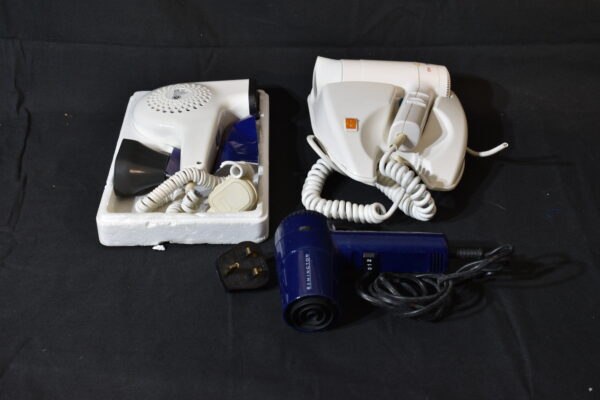 Navy hair dryer, White hair dryer, wall mounted hair dryer