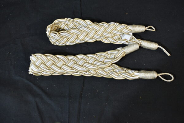 White & gold curtain tiebacks