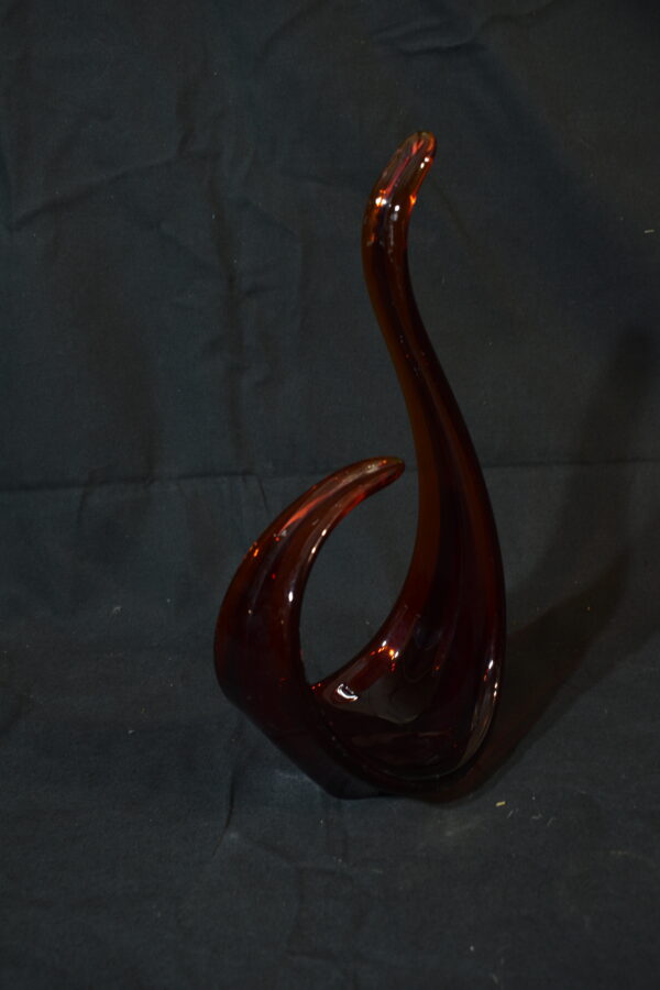Red curvey glass ornament