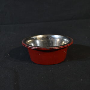 Red metal bowl