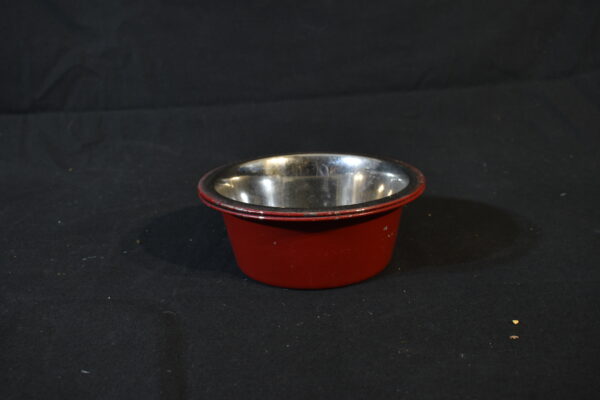 Red metal bowl