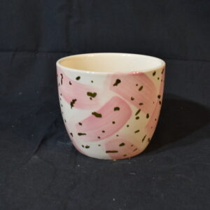 Pink pot with gold speckles