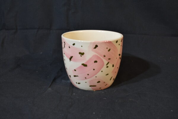 Pink pot with gold speckles