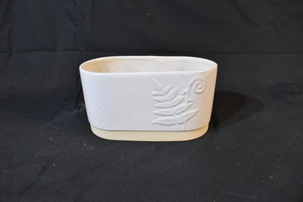 White rectangle pot