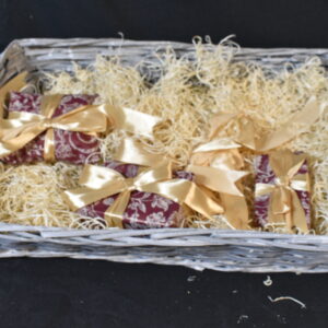 Basket of presents and straw