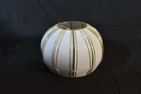 Lamp Shade - White and gold dome lampshade