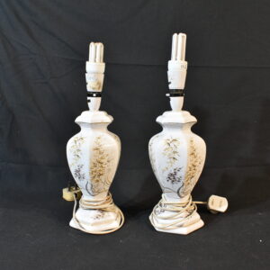 Lamps - 2x White Floral lamps
