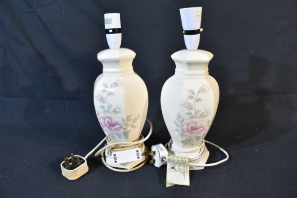 Lamps - Floral china lamp x2