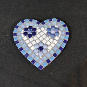 Blue heart ornate tile