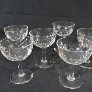 6x Crystal sherry glasses