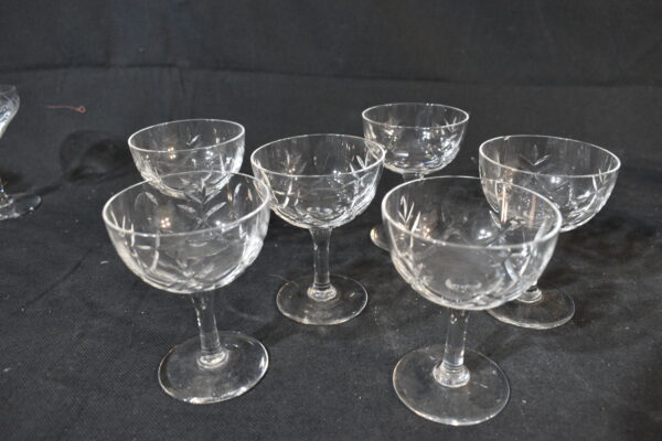 6x Crystal sherry glasses