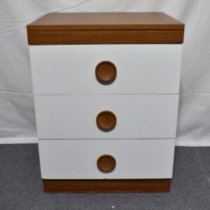 Brown and white set of drawers
