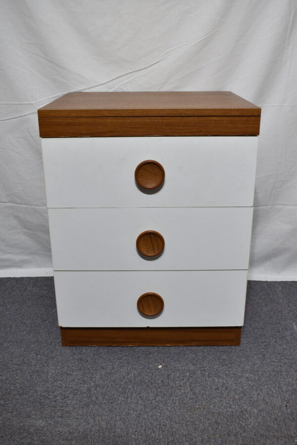 Brown and white set of drawers