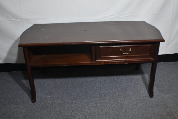 Dark wood coffee table with drawer