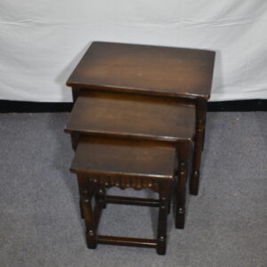 Set of 3 dark wood coffee tables