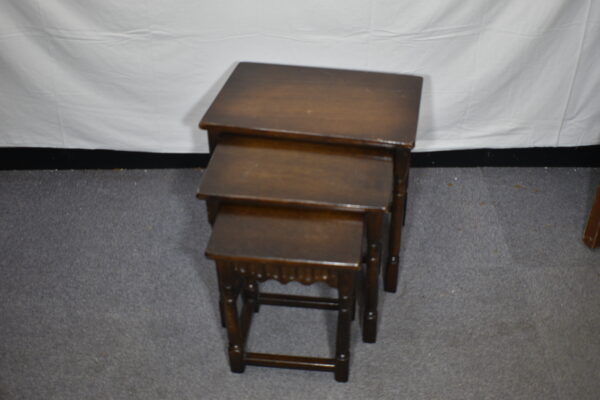 Set of 3 dark wood coffee tables
