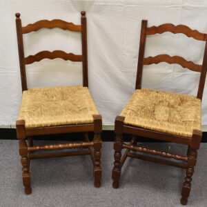Wooden wicker dining chairs