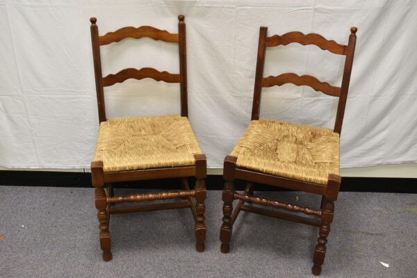 Wooden wicker dining chairs