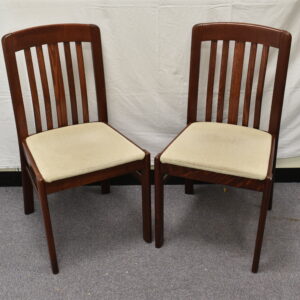 Cream fabric wooden dining chairs