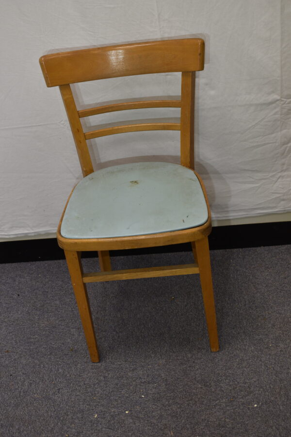 Green fabric wood dining chair