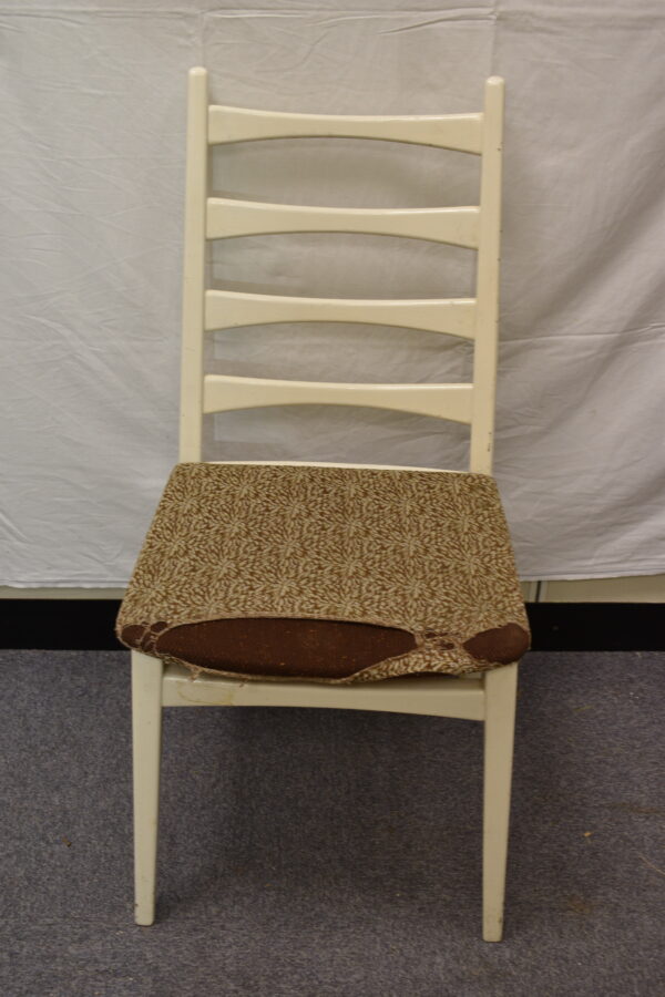 White wood dining chair