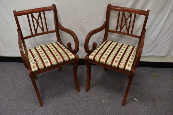Wood dining chairs with arm