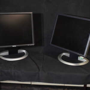 Small computer monitors silver base