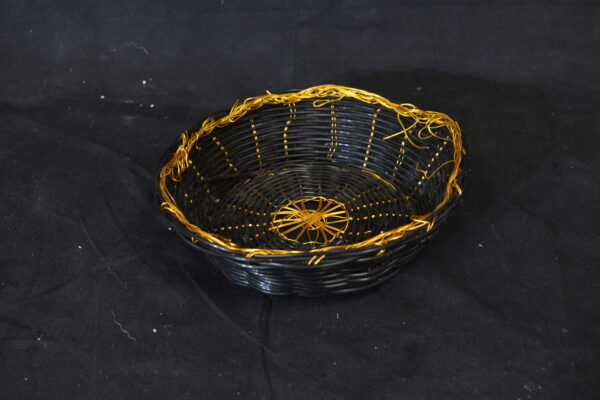 Black wicker dish
