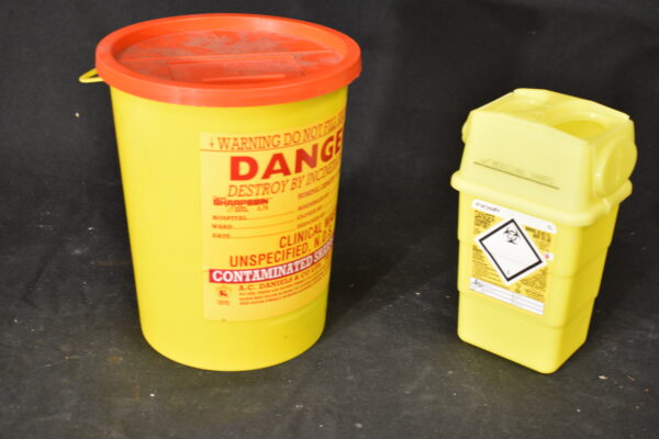 Sharps disposal bin x 2